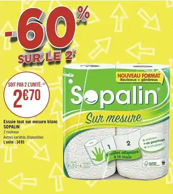 Casino Supermarchés Essuie Tout Sur Mesure Blanc Sopalin offre