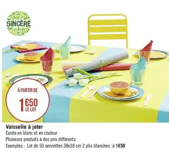 Casino Supermarchés Vaisselle à Jeter offre