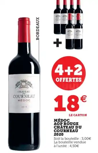 Super U Médoc Aop Rouge Château Du Courneau 2020 offre