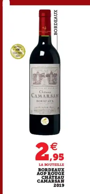 Super U Bordeaux Aop Rouge Chateau Camarsan 2019 offre