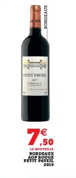 Super U Bordeaux Aop Rouge Petit Paveil 2019 offre
