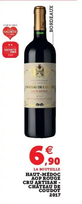 Super U Haut-Mèdoc Aop Rouge Cru Artisan - Chateau De Coudot 2017 offre