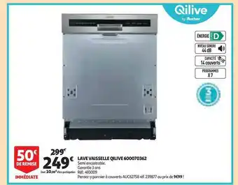 Auchan Lave Vaisselle Qilive 600070362 offre
