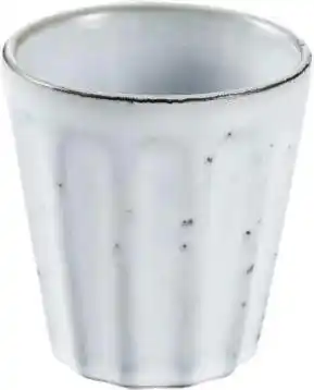 Géant Casino Tasse 12cl en grès beige blanc réactif offre