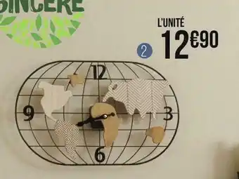 Géant Casino Horloge murale carte du monde offre