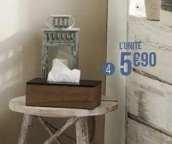 Géant Casino Boîte à mouchoirs noire et bois offre