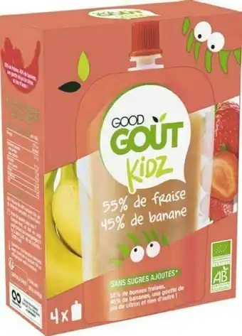 Géant Casino Gourde fraise banane Bio offre