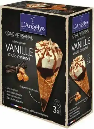Géant Casino Cornet crème glacée vanille coulis caramel offre