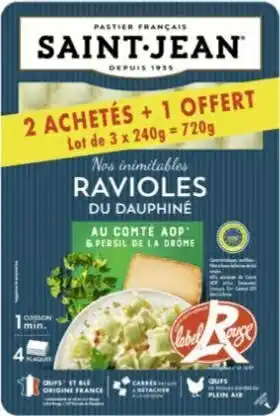 Géant Casino Ravioles du Dauphiné au Comté AOP & persil de la Drôme Label Rouge offre