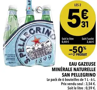 Supeco Eau Gazeuse Minérale Naturelle San Pellegrino offre