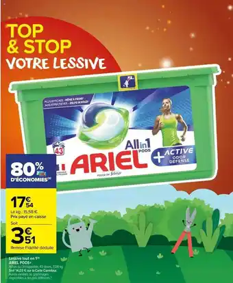 Carrefour Market Lessive Tout En 1 Ariel Pods offre
