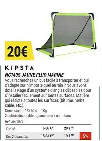 Decathlon Ng140s Jaune Fluo Marine Kipsta offre