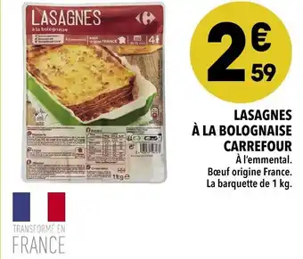 Supeco Lasagnes À La Bolognaise Carrefour offre