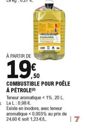 E.Leclerc Brico Combustible Pour Poêle à Pétrole offre