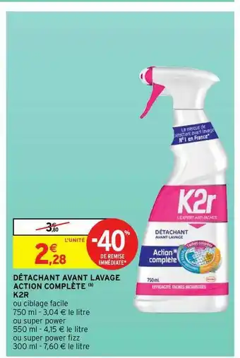 Intermarché Contact Détachant Avant Lavage Action Complète K2r offre