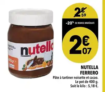 Supeco Nutella Ferrero offre