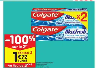 Dentifrice Maxfresh Cristaux Fraîcheur Colgate