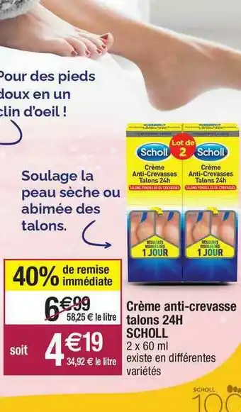 Migros Crème Anti-crevasse Talon 24h Scholl offre