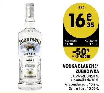 Supeco Vodka Blanche Zubrowka offre