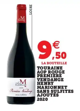 Super U Touraine aop rouge prremière offre