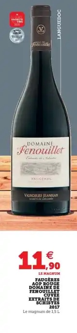 Super U Faugères aop rouge domaine de offre
