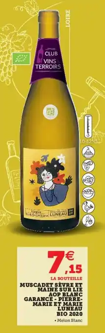 Super U Muscadet sèvre et maine sur lie offre