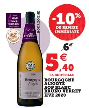 Super U Bourgogne aligote aop blanc offre