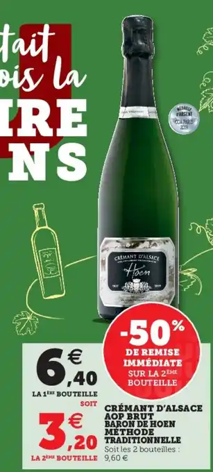 Super U Crémant d'alsace aop brut offre
