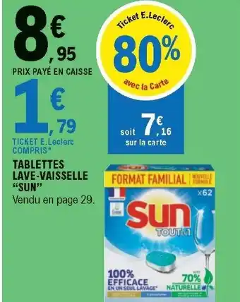 E.Leclerc Tablettes lave-vaisselle "sun" offre