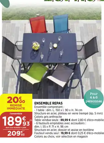Bi1 Ensemble repas offre