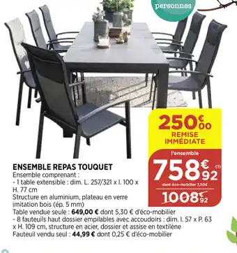 Bi1 Ensemble Repas Touquet offre