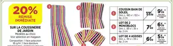 Bi1 Sur la coussinerie de jardin offre