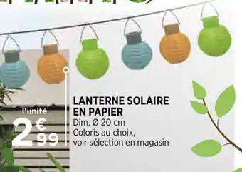 Bi1 Lanterne Solaire En Papier offre