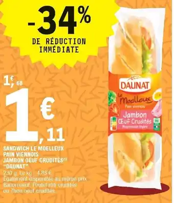 E.Leclerc Sandwich Le Moelleux Pain Viennois offre