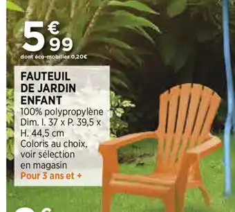 Bi1 Fauteuil De Jardin Enfant offre