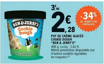 E.Leclerc Pot de crème glacée Cookie Dough offre