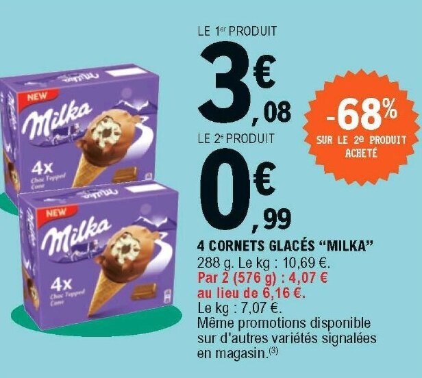 Promo 4 Glacés chez E.Leclerc