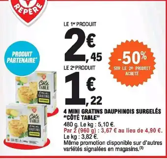 E.Leclerc 4 Mini gratins Dauphinois surgelées offre