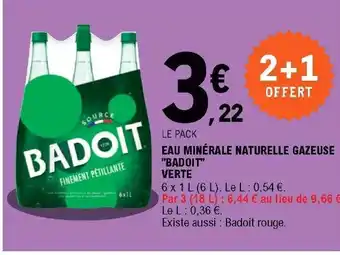 E.Leclerc Eau minérale naturelle gazeuse offre