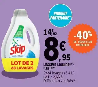 E.Leclerc Lessive Liquide Skip offre