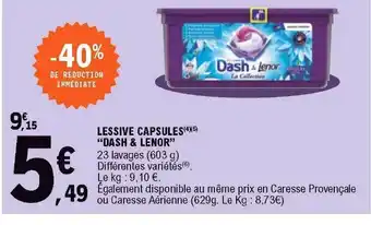 E.Leclerc Lessive Capsules Dash & Lenor offre