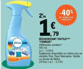 E.Leclerc Désodorisant Textile Febreze offre