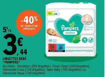 E.Leclerc Lingettes Bébé Pampers offre