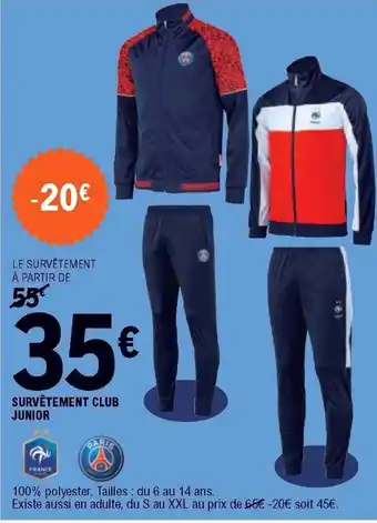E.Leclerc Survêtement Club Junior offre