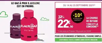 E.Leclerc La Charge De Butane 13KG Et La Consigne offre