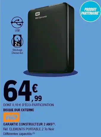 E.Leclerc Disque Dur Externe offre