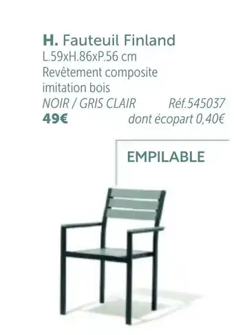 Gifi Fauteuil Finland offre