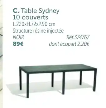 Gifi Table Sydney 10 couverts offre