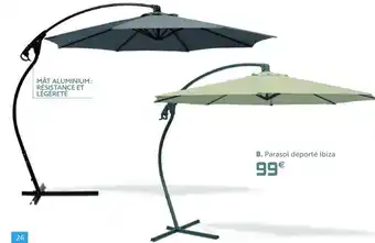 Gifi Parasol déporté Ibiza offre