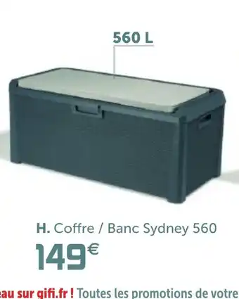 Gifi Coffre / banc Sydney 560 offre